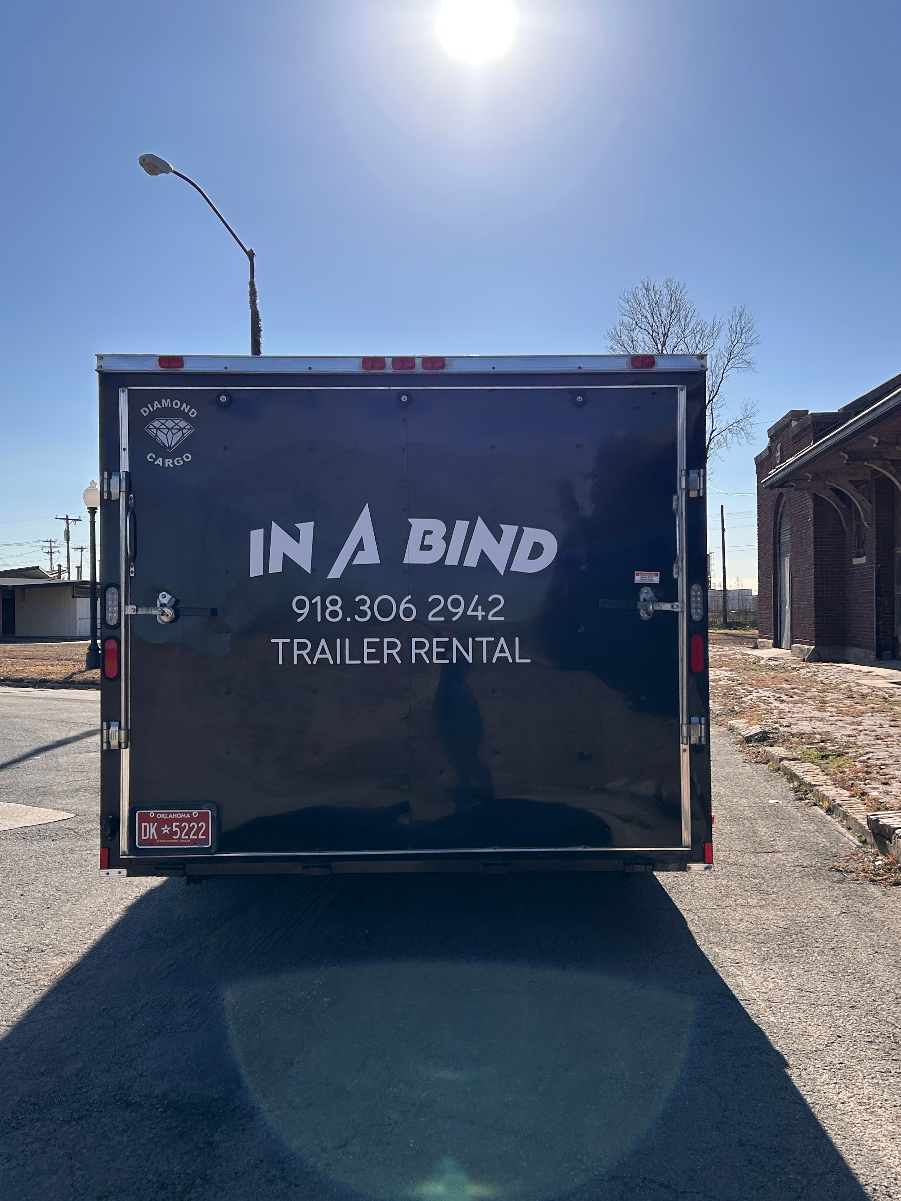 Enclosed trailer rear ramp door view